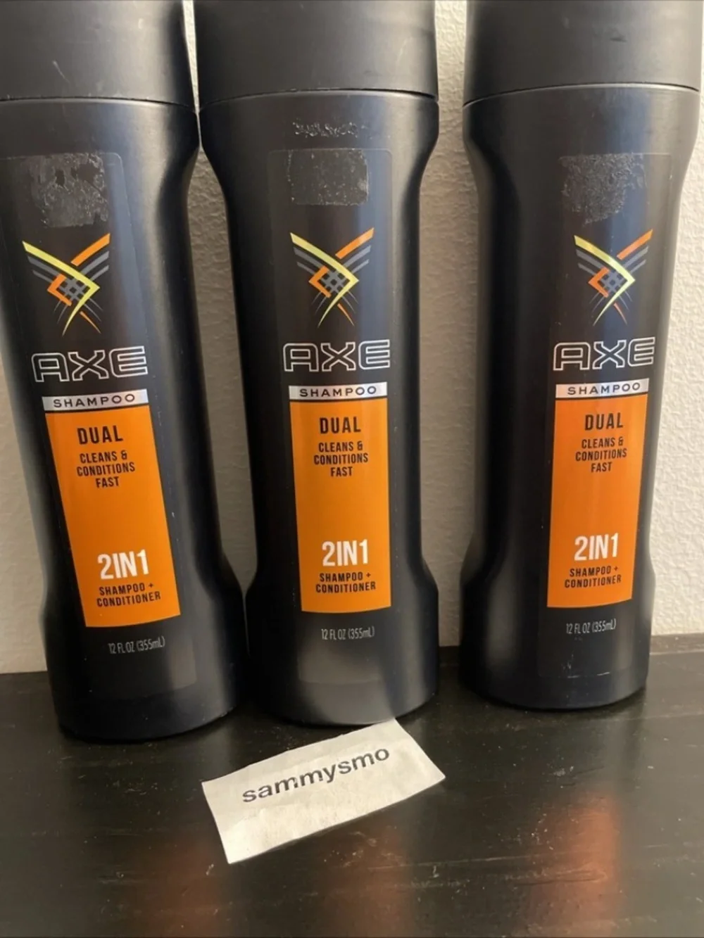 Axe Dual 2-in-1 Shampoo + Conditioner, 12 fl oz, x3